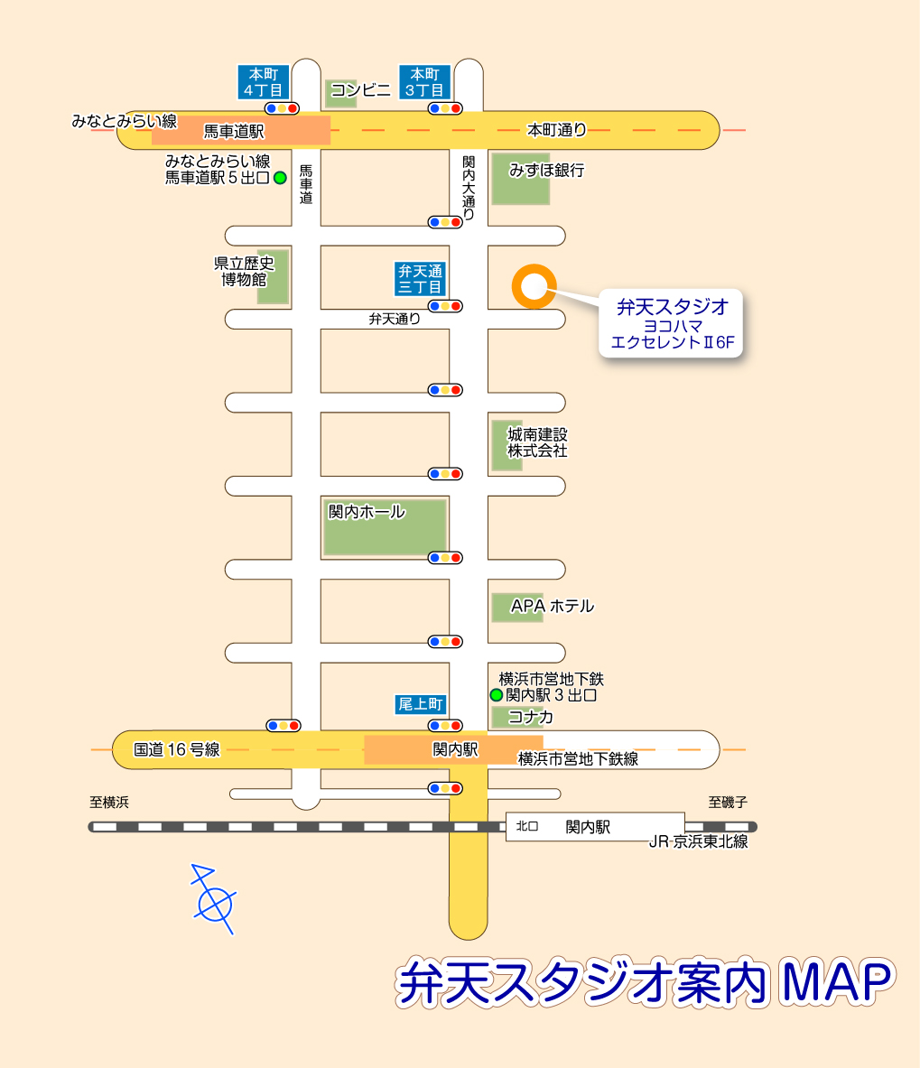 弁天スタジオ案内　MAP